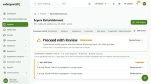 SafetyNettIQ critical-risk view showing the evidence and actions behind the current status.